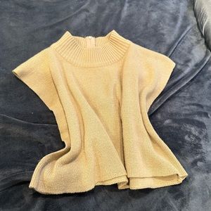 Tan cropped turtle neck sweater